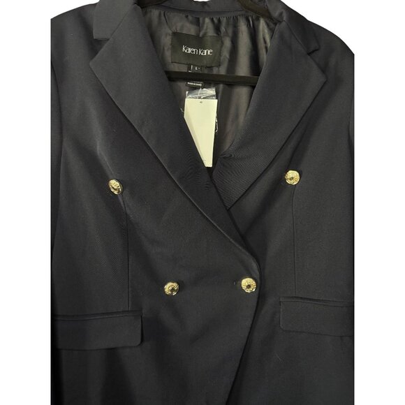 Karen Kane Fitted Blazer in Navy with Decorative Crest Buttons – Size L - Picture 5 of 13